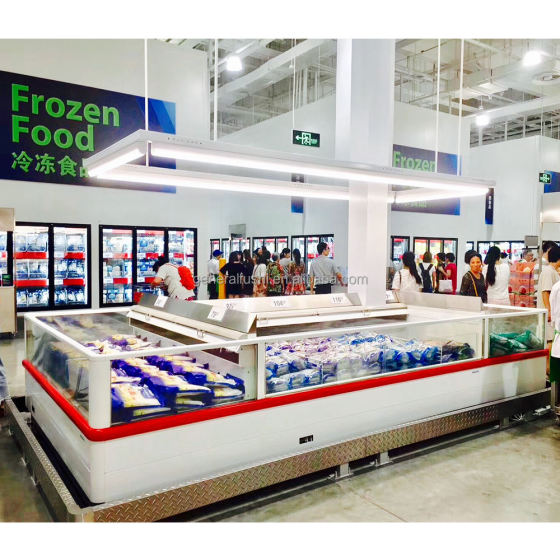 GENERALFUSHI Remote Island Freezer One Side Refrigerator Warehousing & Supermarket Supplies Commercial Freezer Ice Cream Freezer