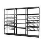 Industrial Style Cold Rolled Steel Multi-Tier Freestanding Wine Display Stand Single-Sided Design Customized Color Shelves