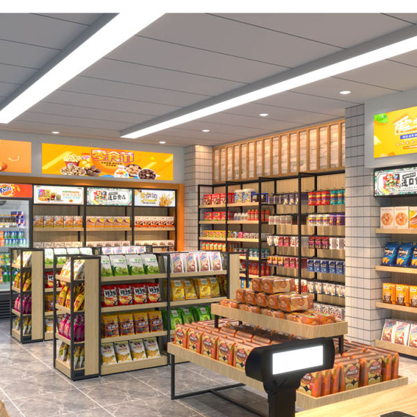 Steel and Wood Shelves Small Supermarket Shelves Island Display Shelves Stationery Toys Drugstore