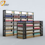 Wood Metal Rectangular Heavy Duty Freestanding Eco-Friendly Solid Shelf Quick Installation Supermarket Shelves Convenience Store