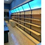 New Design Supermarket Shelves Wooden Shelf with End Wall Shelf for Supermarket Convenience Store Retail with Light